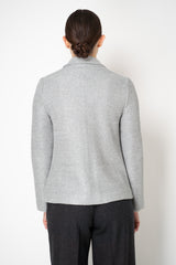 Amina Rubinacci Stretch Knit Wool Viscose Sequined Jacket in Silver
