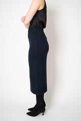 Amina Rubinacci Pull-On Style Knit Maxi Skirt in Navy