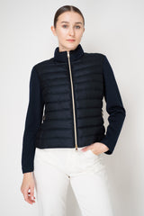 Amina Rubinacci Stretch Weave Loro Piana Jacket with Padded Front in Navy