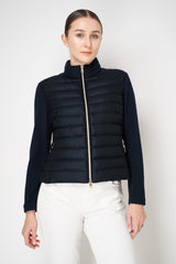 Amina Rubinacci Stretch Weave Loro Piana Jacket with Padded Front in Navy