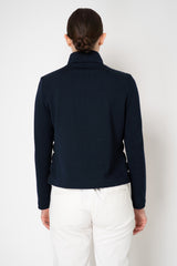 Amina Rubinacci Stretch Weave Loro Piana Jacket with Padded Front in Navy