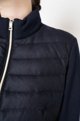 Amina Rubinacci Stretch Weave Loro Piana Jacket with Padded Front in Navy