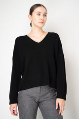 Amina Rubinacci Knit Cashmere V-Neck Pullover in Black