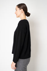 Amina Rubinacci Knit Cashmere V-Neck Pullover in Black