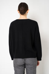 Amina Rubinacci Knit Cashmere V-Neck Pullover in Black