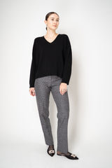Amina Rubinacci Knit Cashmere V-Neck Pullover in Black