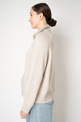 Amina Rubinacci Wool Cashmere Knit Jacket with Faux Fur Collar in Almond