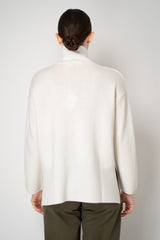 Amina Rubinacci Wool Knit Turtleneck Pullover in Off-White