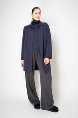 Amina Rubinacci 100% Cashemere Cardigan Coat in Indigo Melange