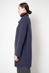 Amina Rubinacci 100% Cashemere Cardigan Coat in Indigo Melange