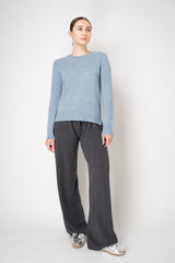 Amina Rubinacci Knit Cashmere Crew Neck Pullover in Vintage Denim