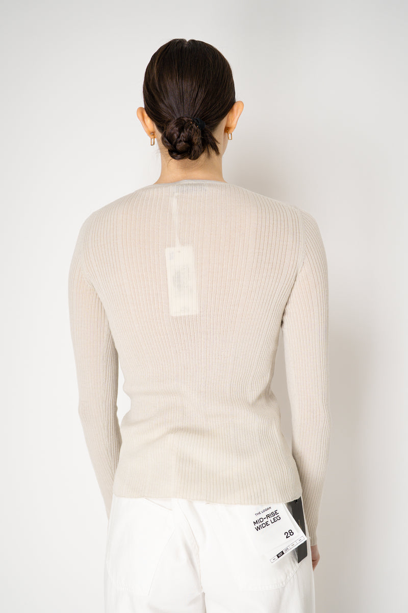 Tonet Featherweight Merino Wool Knit Crew Neck in Clay