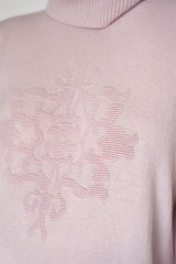 Tonet Wool Cashmere Knit Pullover with Detachable Neckline in Pink