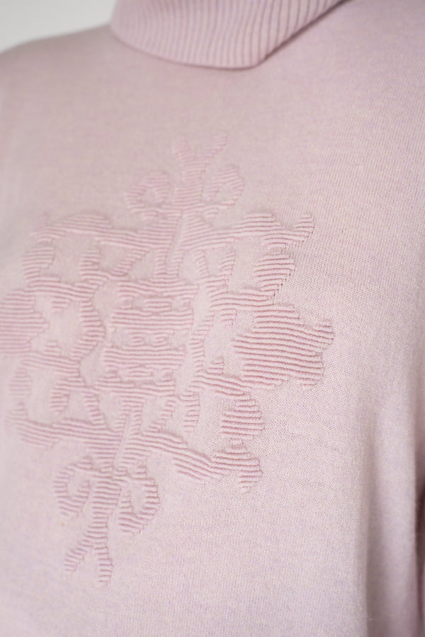 Tonet Wool Cashmere Knit Pullover with Detachable Neckline in Pink