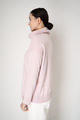 Tonet Wool Cashmere Knit Pullover with Detachable Neckline in Pink