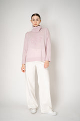 Tonet Wool Cashmere Knit Pullover with Detachable Neckline in Pink