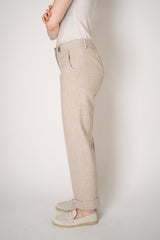 Tonet Viscose Twill Cuffed Tapered Pants in Beige Melange