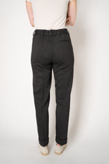 Tonet Stretch Viscose Twill Cuffed Tapered Pants in Dark Grey