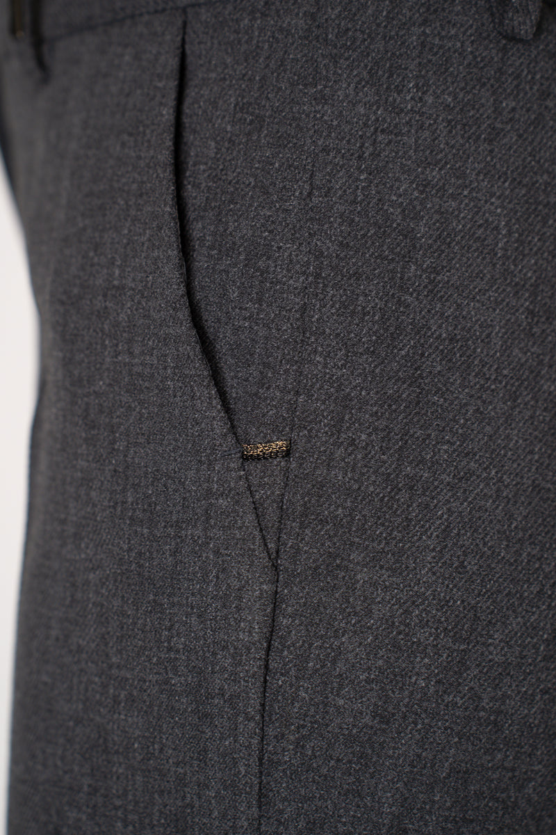 Tonet Viscose Blend Cuffed Tapered Trousers in Grey