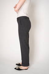 Tonet Viscose Blend Cuffed Tapered Trousers in Grey
