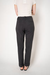 Tonet Viscose Blend Cuffed Tapered Trousers in Grey