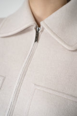 Tonet Stretch Knit Sporty Jacket in Beige