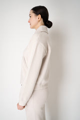 Tonet Stretch Knit Sporty Jacket in Beige