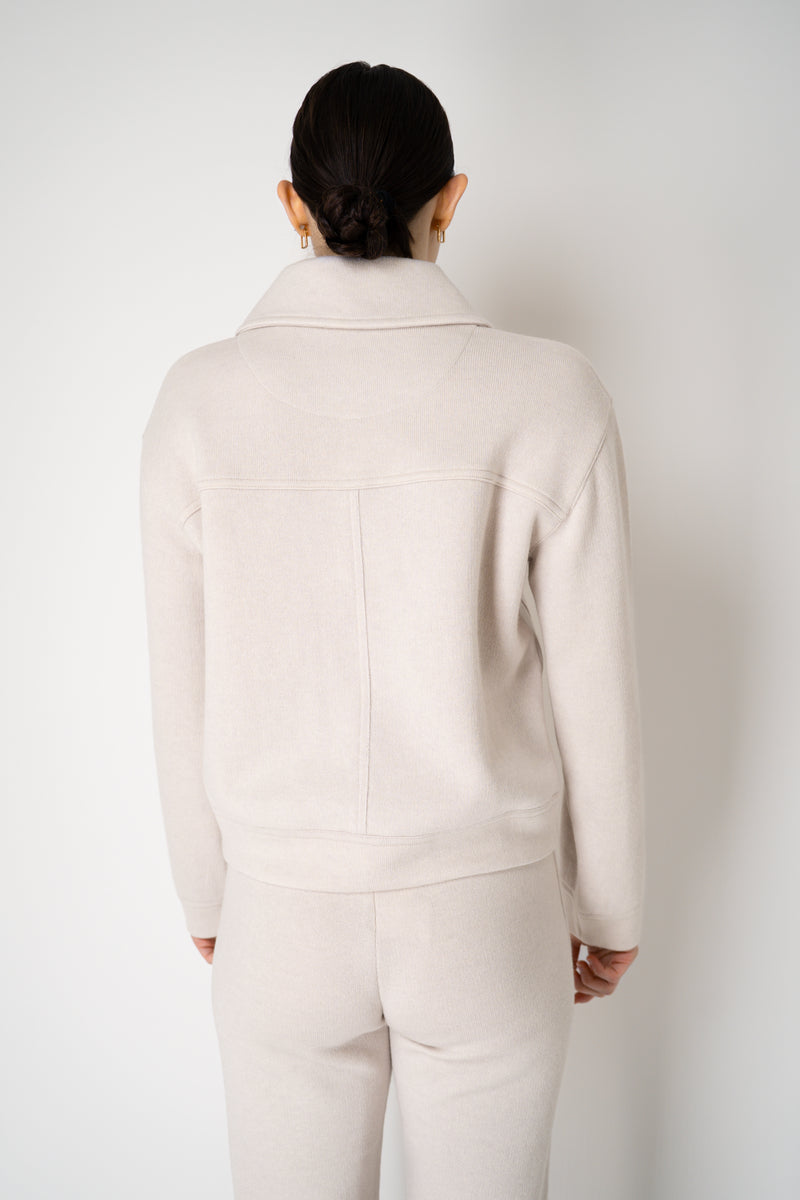 Tonet Stretch Knit Sporty Jacket in Beige