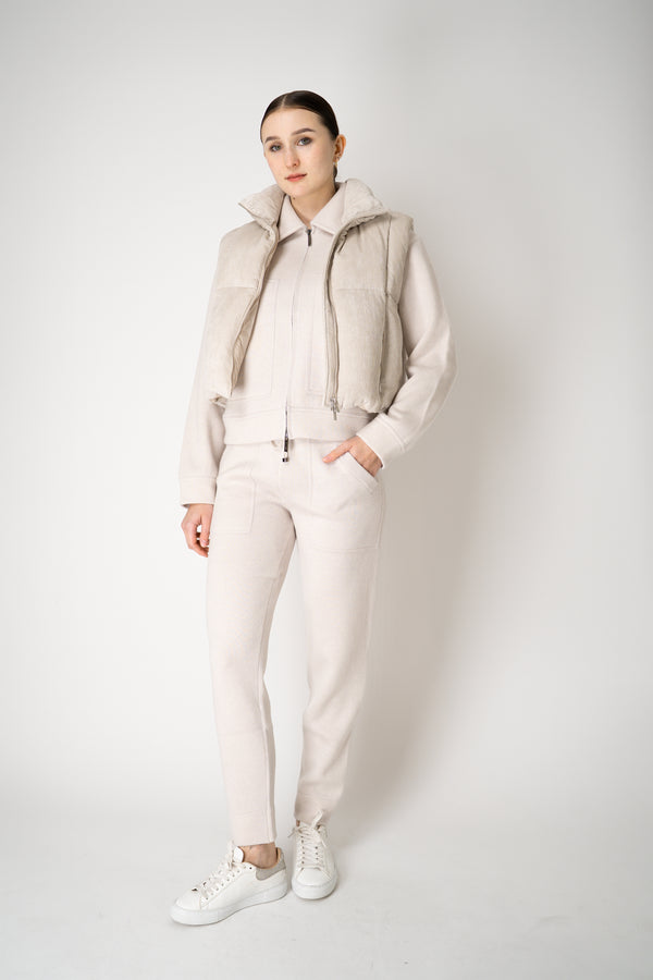 Tonet Pull-On Style Stretch Knit Jogger Pants in Beige