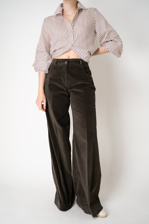 Tonet Cotton Valour Straight Leg Pants in Ash Brown