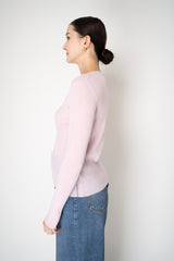 Tonet Featherweight Merino Wool Knit Crew Neck in Lilac Pink