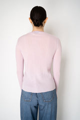 Tonet Featherweight Merino Wool Knit Crew Neck in Lilac Pink