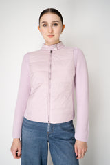 Tonet Merino Wool Knit Jacket with Insulated Front in Lilac Pink