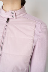 Tonet Merino Wool Knit Jacket with Insulated Front in Lilac Pink