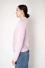 Tonet Merino Wool Knit Jacket with Insulated Front in Lilac Pink