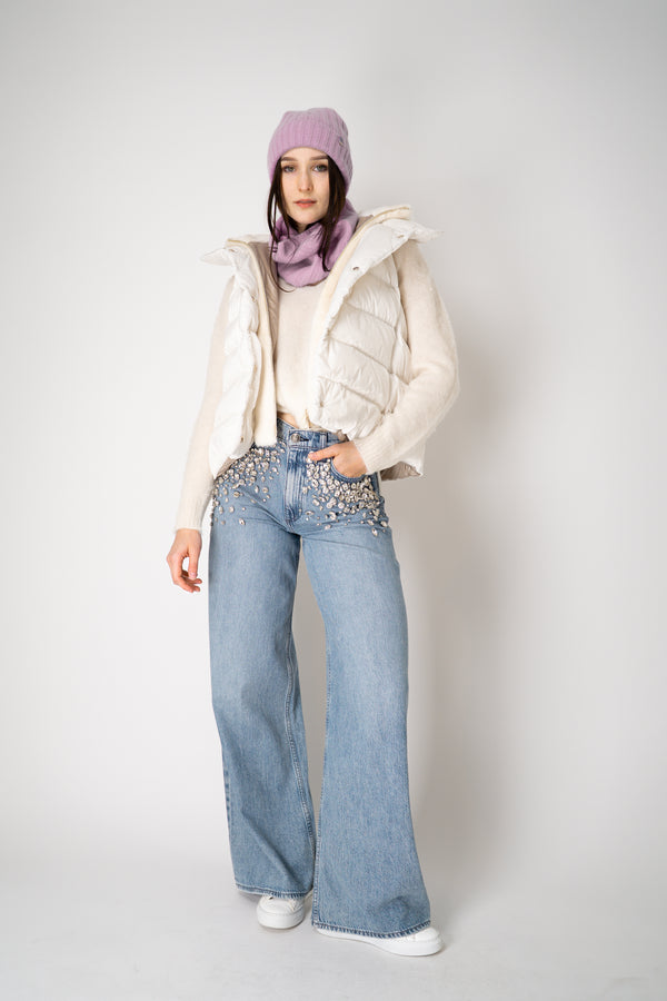 Herno Cashmere Knit Ribbed Toque in Lilac