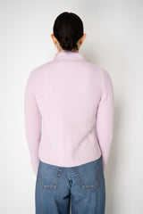 Tonet Merino Wool Knit Jacket with Insulated Front in Lilac Pink