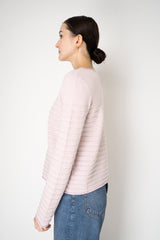 Tonet Wool Cashmere Knit Ribbed Lurex Pullover in Lilac Pink