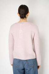 Tonet Wool Cashmere Knit Ribbed Lurex Pullover in Lilac Pink