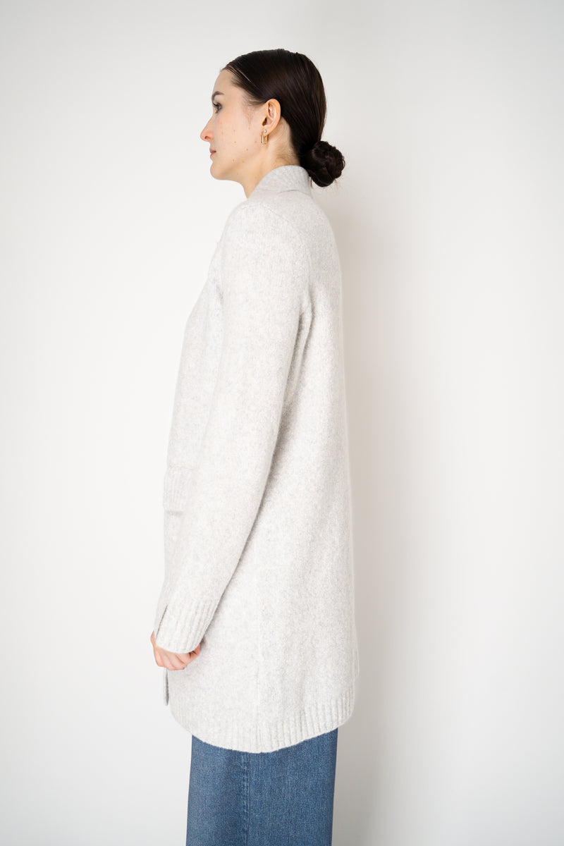 Tonet Wool Cashmere Double Breasted Knit Coat in Light Grey