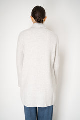 Tonet Wool Cashmere Double Breasted Knit Coat in Light Grey