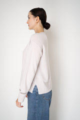Tonet Knit Cashmere Pullover with Lurex Bracelets in Light Grey