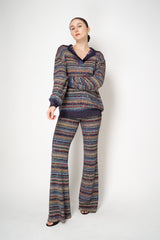 Missoni Flare Viscose Trousers Mini Chevron with Sequins in Multicolour