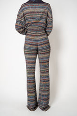 Missoni Flare Viscose Trousers Mini Chevron with Sequins in Multicolour