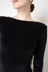 Balmain Open Back Long Sleeve Chenille Dress with SIlver Rhinestone Tassle Details in Black