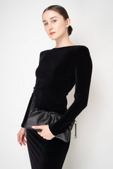 Fabiana Filippi Leather Clutch / Shoulder Bag With Gold Knot Charm