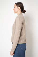Tonet Wool Cashmere V-neck Chevron Pullover in Gold