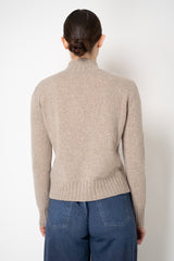 Tonet Wool Cashmere V-neck Chevron Pullover in Gold