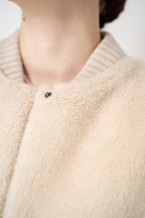 Tonet Quilted Sheraling Vest with Knit Back in Oat