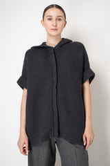 Lorena Antoniazzi Knit Virgin Wool Hooded Pullover in Grey